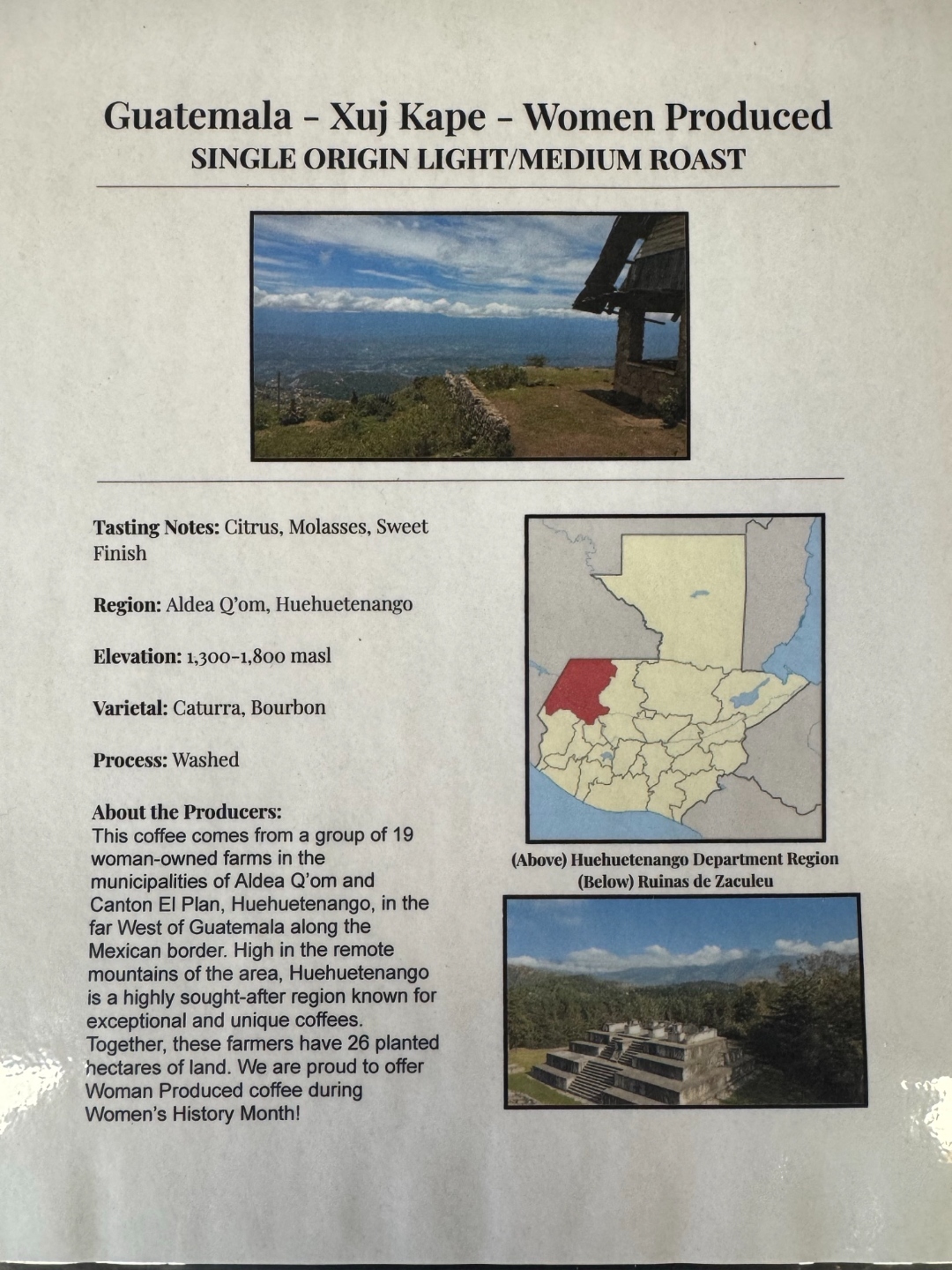 Huehuetenango highlands, Guatemala — where our single origin coffee is grown